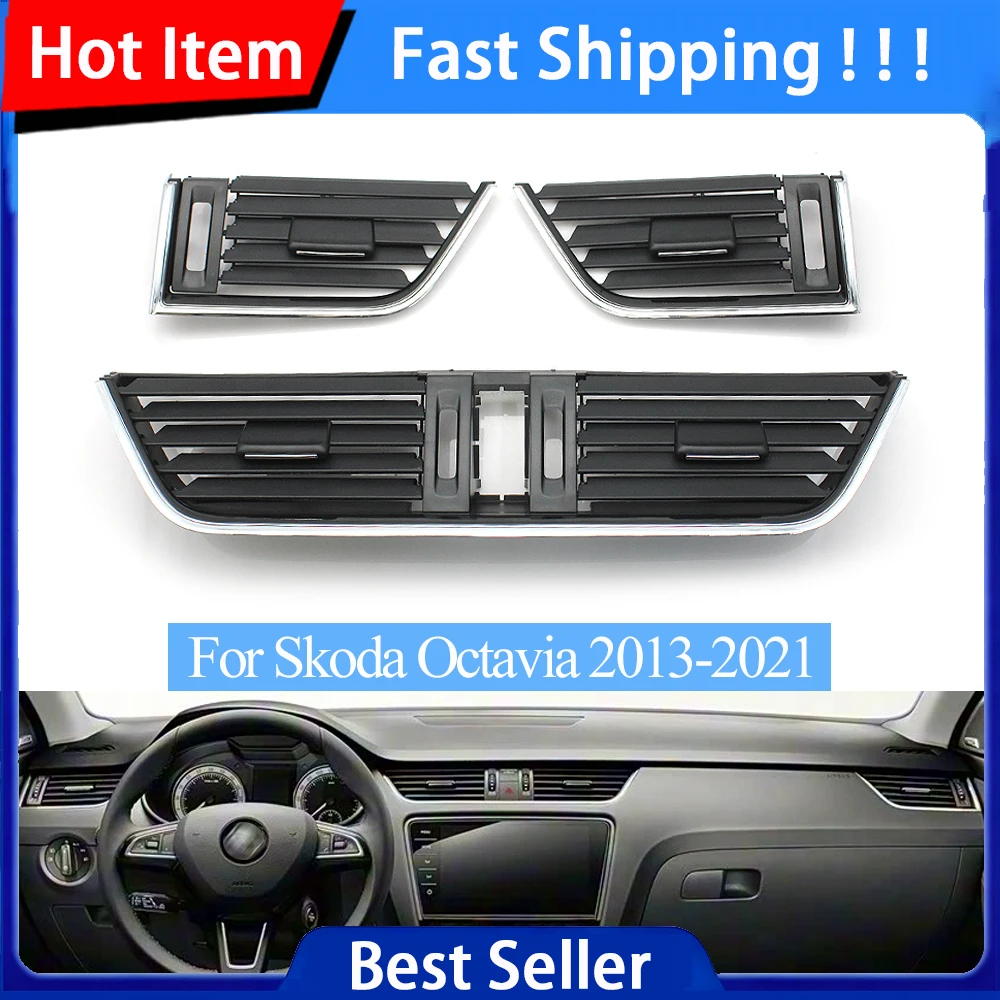 For Skoda Octavia 3 A7 5E MK3 2013-2021 5E0820951C Car Left Right Middle Air Conditioner AC Vent Grille Outlet Panel Cover