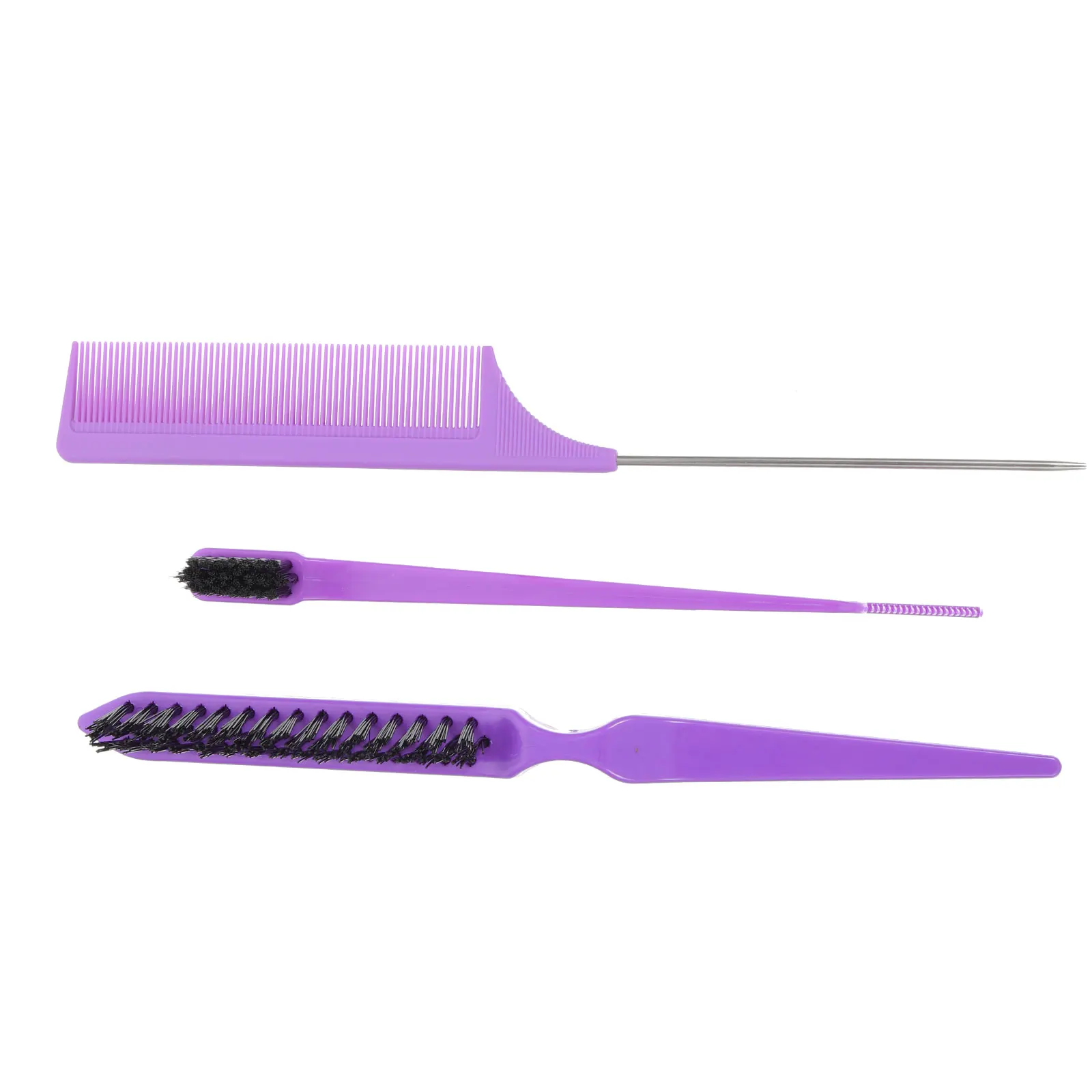 

1 set Pin Tail Comb Set Professional Hair Styling Combs For Barber Detangle Tool Fine Teeth Plastic Comb Smooth Scalp Friendly