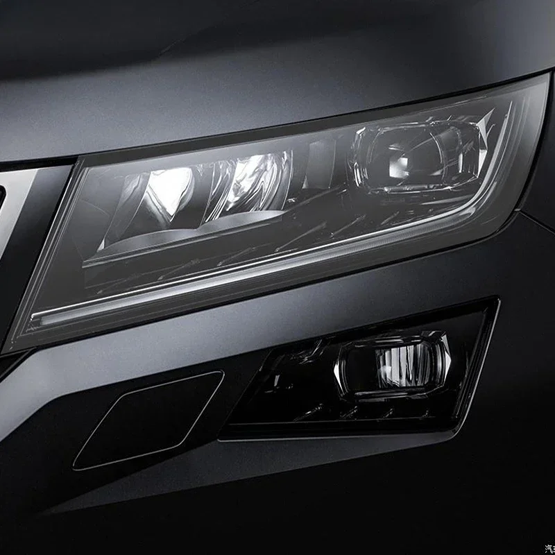 

For Skoda Kodiaq 2016-On RS Accessories 2 Pcs Car Headlight Protective Film Front Light Transparent Smoked Black TPU Sticker
