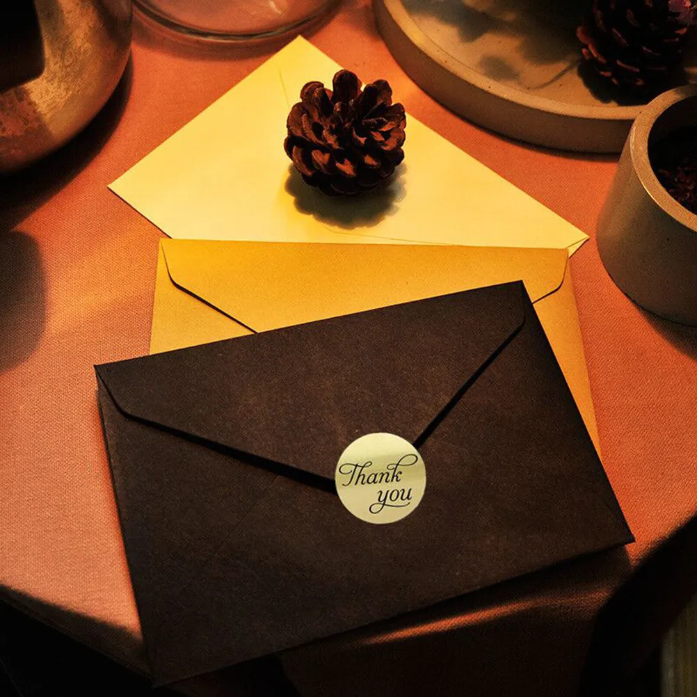 

1000Pcs Round Self-Adhesive Thank You Label Sticker Premium Material Candy Bag Sealers for Packaging Decoration