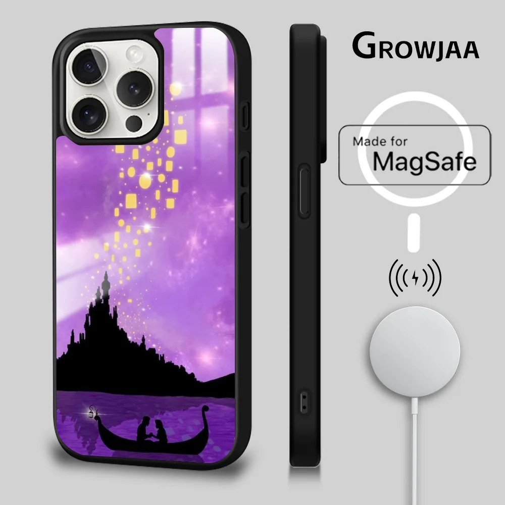 Movie Tangled Rapunzel Phone Case For iPhone 16 15 14 13 12 11 Pro Max Plus Mini Magsafe Mirror Wireless Magnetic Cover