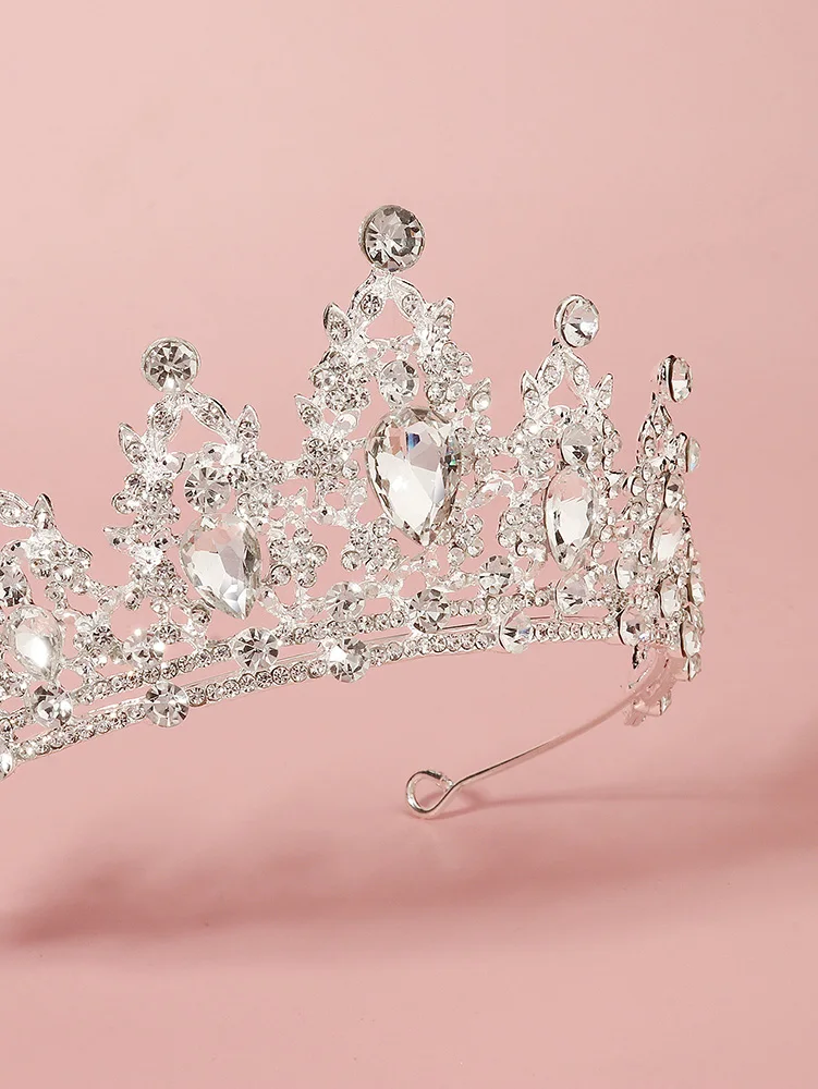 Mode Schwarz Kristall Haar Krone für Frauen Haar Zubehör Prom Gold Farbe Tiaras und Kronen Braut Haar Schmuck Geschenke – Detail 20