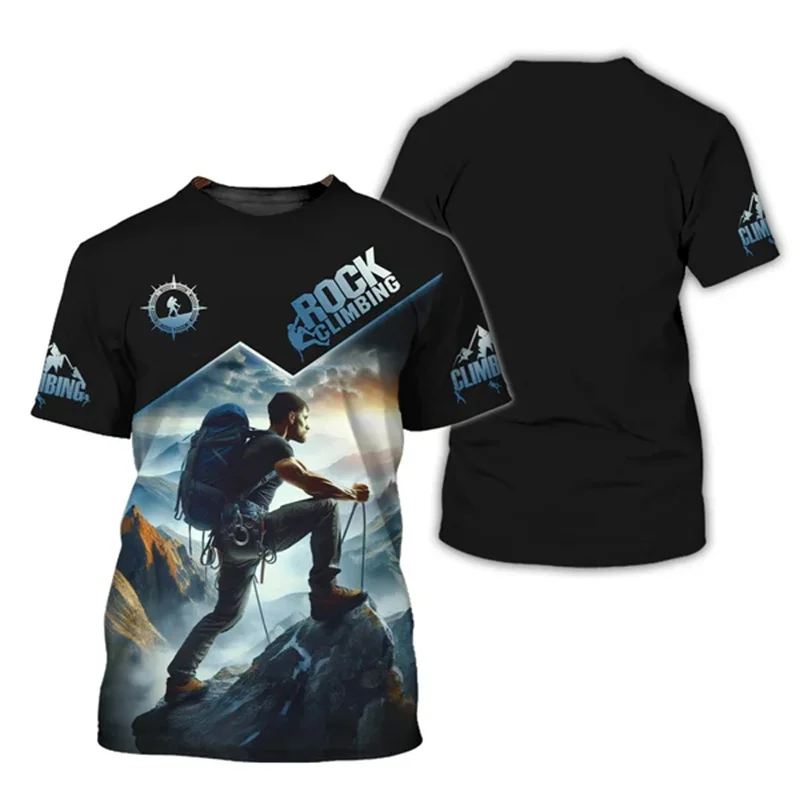 Climbing Sport Uniform Pattern T Shirt For Men Fashion 3D Printed Short Sleeve Tops Summer Casual Round Neck Loose Tee Shirts