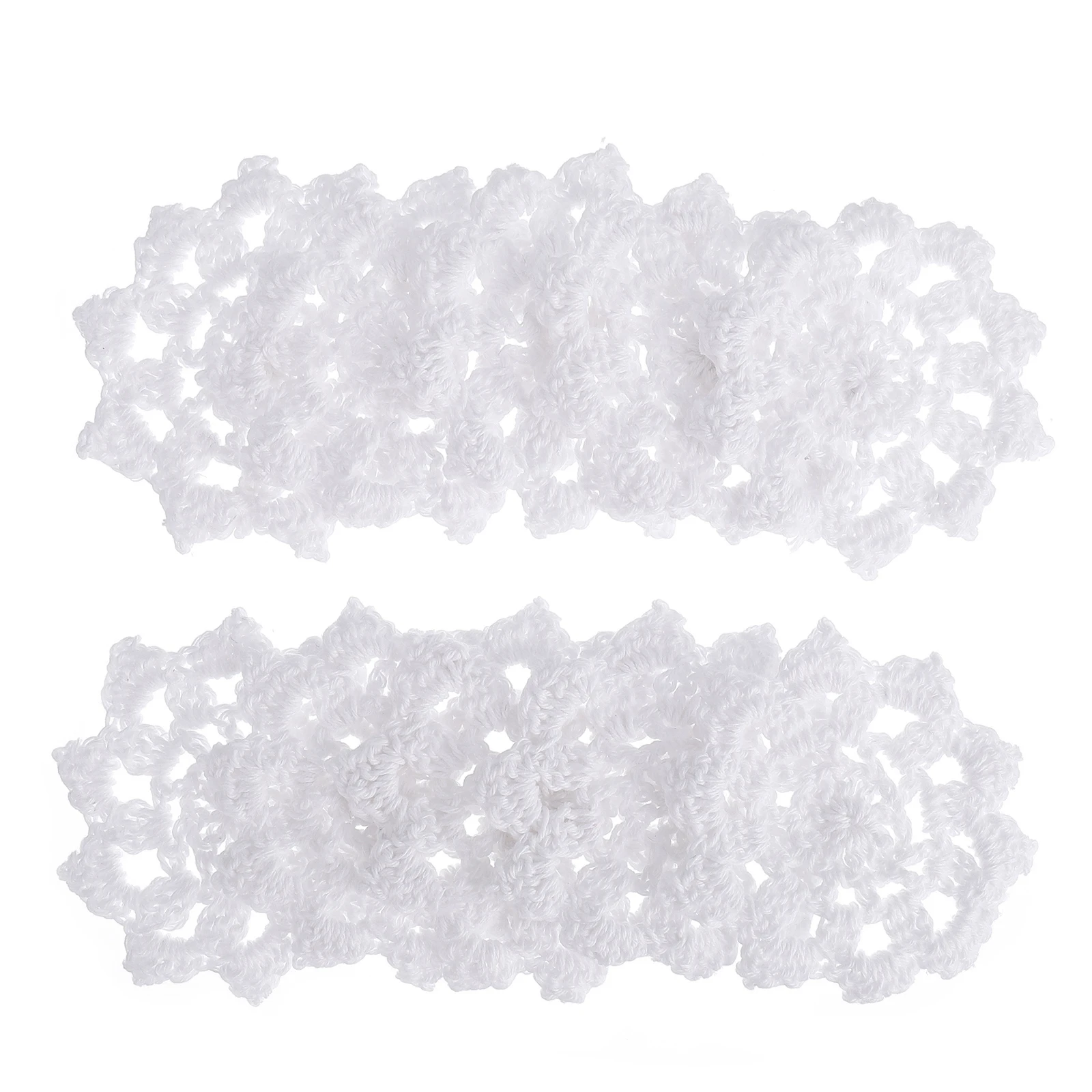 

20pcs Crochet Flower Auxiliary Materials White Cotton Appliques for Sewing Craft Projects Embellishments Clothes Accessories