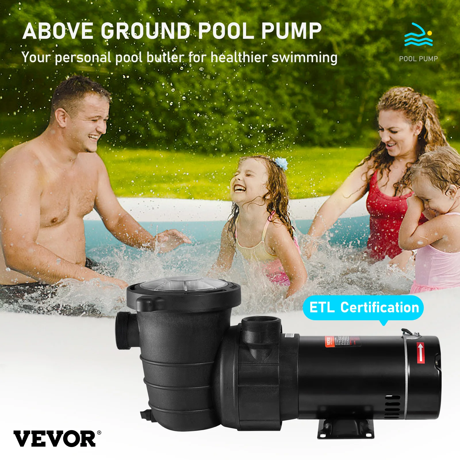 Imagem -02 - Vevor-bomba de Piscina Bombas de Velocidade Única e Dupla para Acima do Solo Cesta do Filtro Certificação Etl 1.5hp 2.0hp