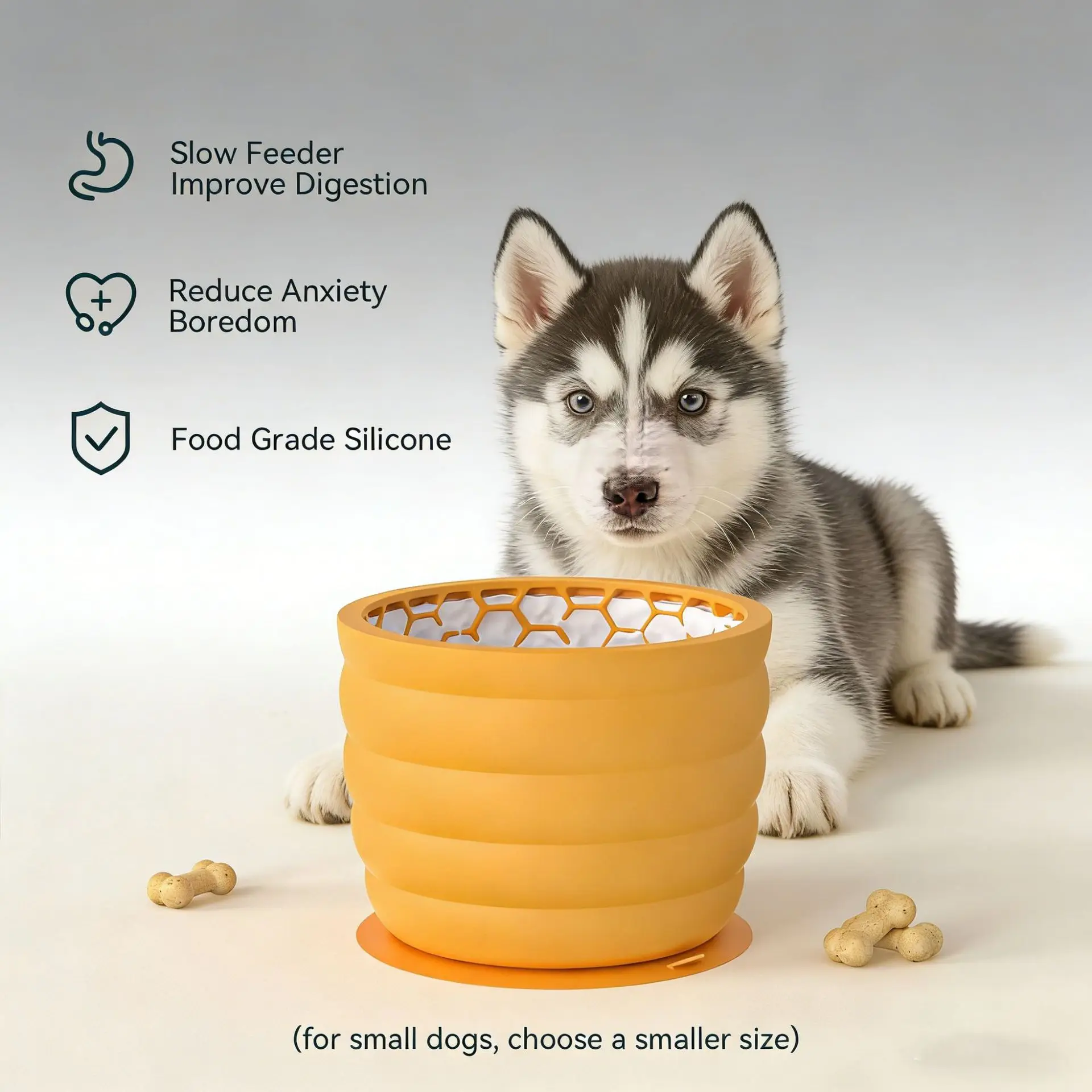Pet Slow Feeder Bowl - Honeycomb Silicone Slow Feeder Anti-overturning - Wholesale Slow Feeder Bowls for Small To Medium Dogs