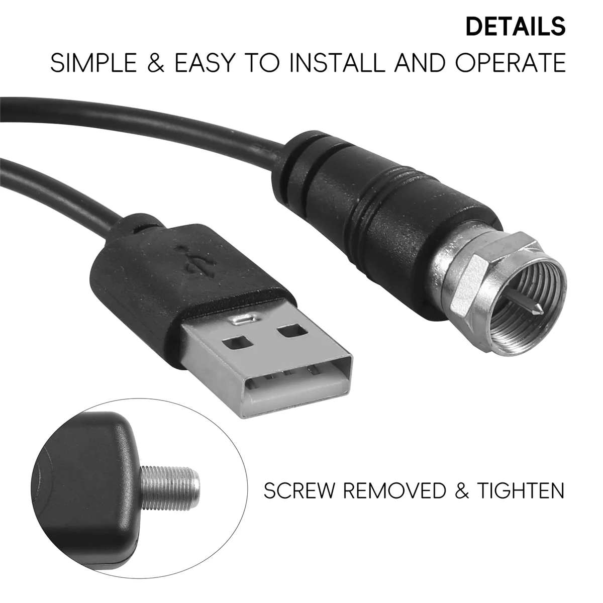 ABSQ-TV 디지털 HD TV 안테나, 실내 디지털 HDTV 안테나, 강력한 지지대, 50 마일 범위 증폭, 4K 1080P