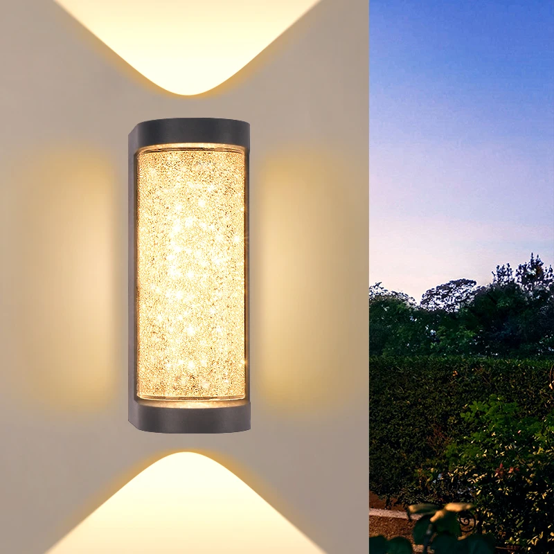 Imagem -03 - Impermeável Led Crystal Wall Light Lâmpada ao ar Livre up Down Lâmpada Moderna para Casa Escadas Quarto Cabeceira Banheiro Cob 10w