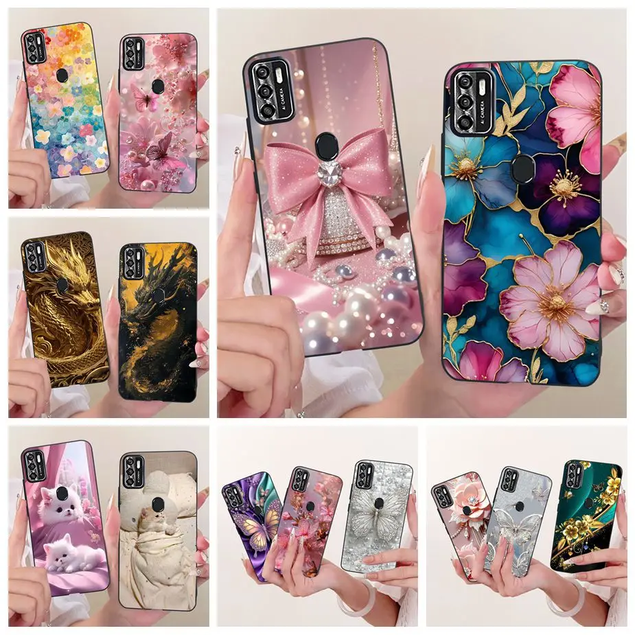 Funda para ZTE Blade A7s 2020, A7020, con diseño de flores y lazo, de silicona suave, para ZTE Blade A7s, BladeA7s 2020
