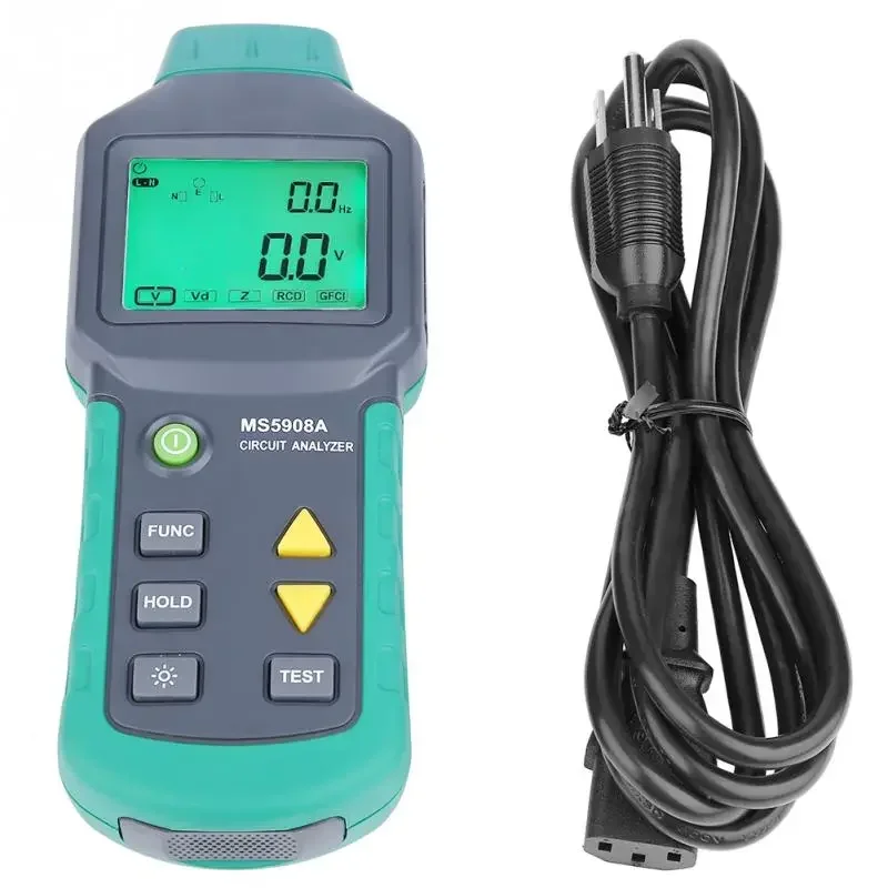 AC100-240V MASTECH MS5908A/MS5908C LCD Circuit Analyzer RCD Tester With Voltage GFCI Meter mastech ms6818 Socket Tester