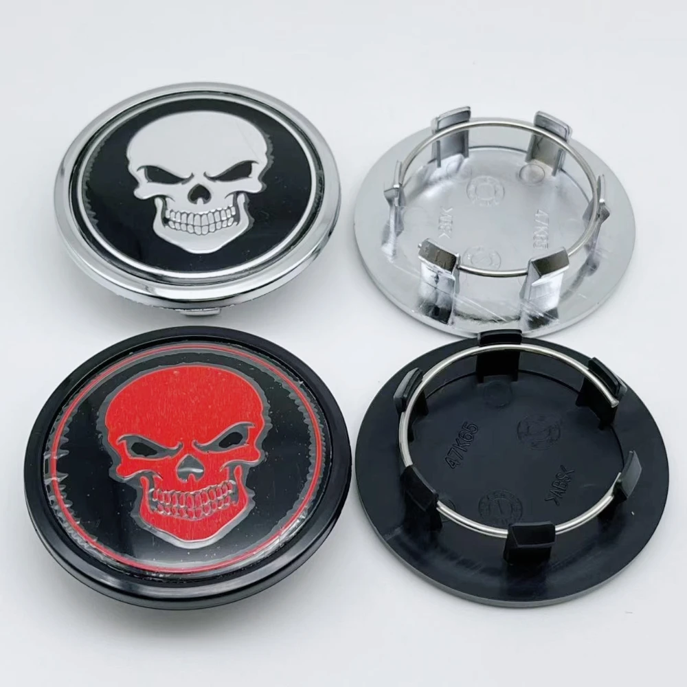 

4 шт. 65 мм (48 мм ввода) колпаки центра колес автомобиля с логотипом черепа, значок, аксессуары для колес Porsche, крышка ступицы, обод, крышка ступицы, замена