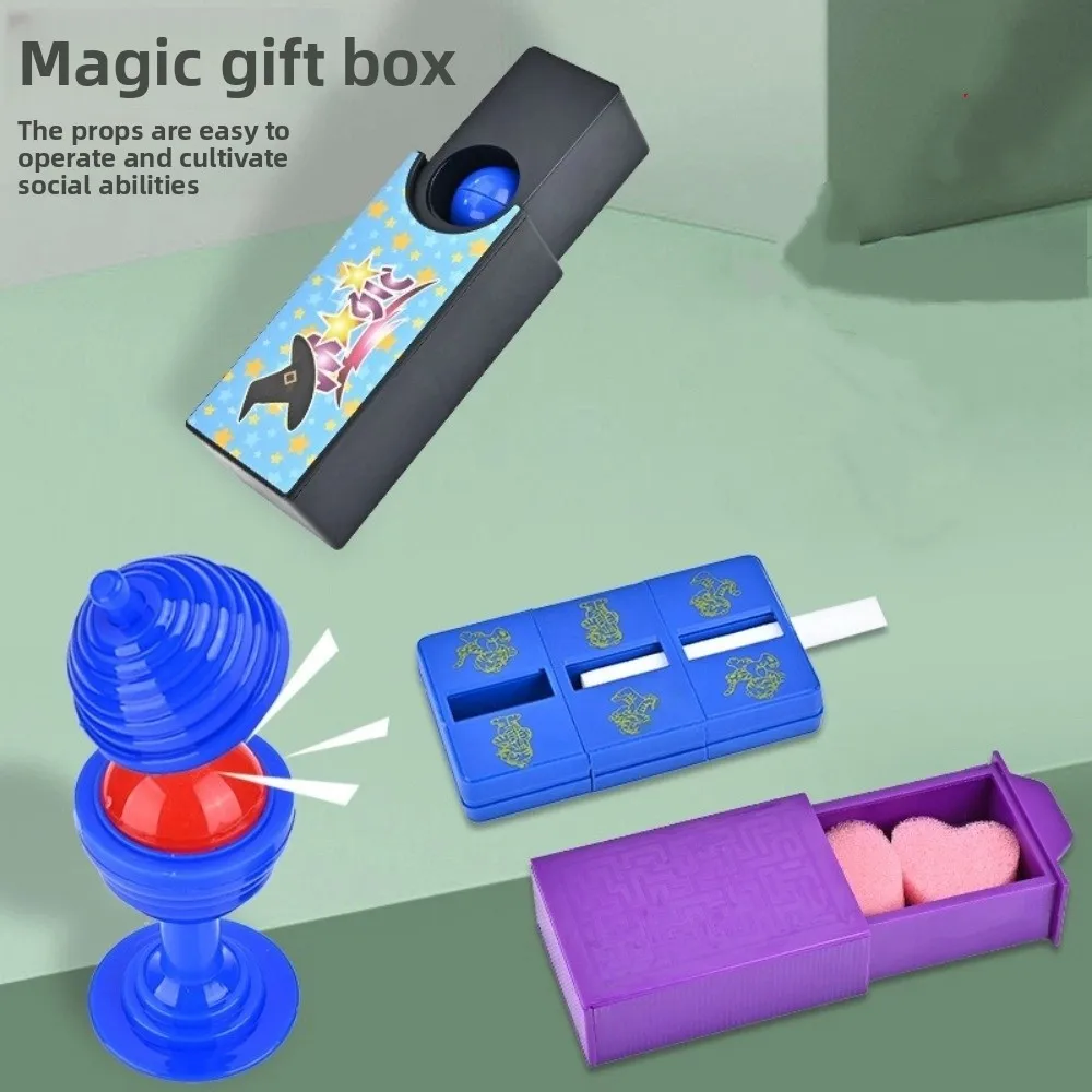 Meravigliosa scatola magica viola magica Spettacolo di trucchi Scatola magica in plastica che scompare Spettacolo di magia Kit magici misteriosi per adolescenti