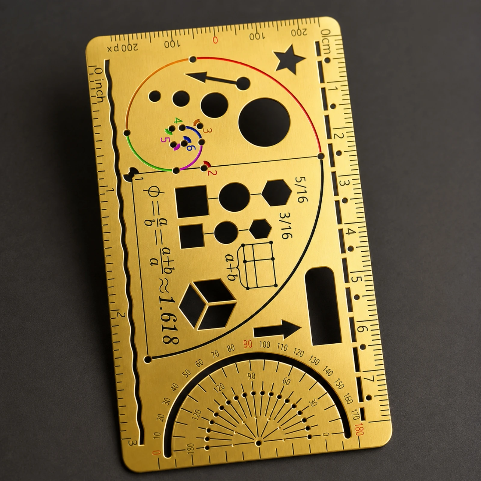 Drafting Stencil Compact Optimal Proportion Drafting Ruler with Protractor Geometric Drawing Template with Protractor Slim