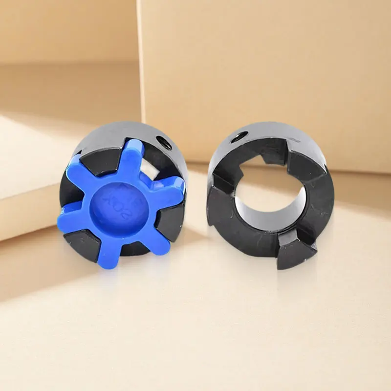 L100 65mm OD Star Coupling 15-35mm Bore L-Shaped Servo Motor Shaft Connector For Pump Compressor