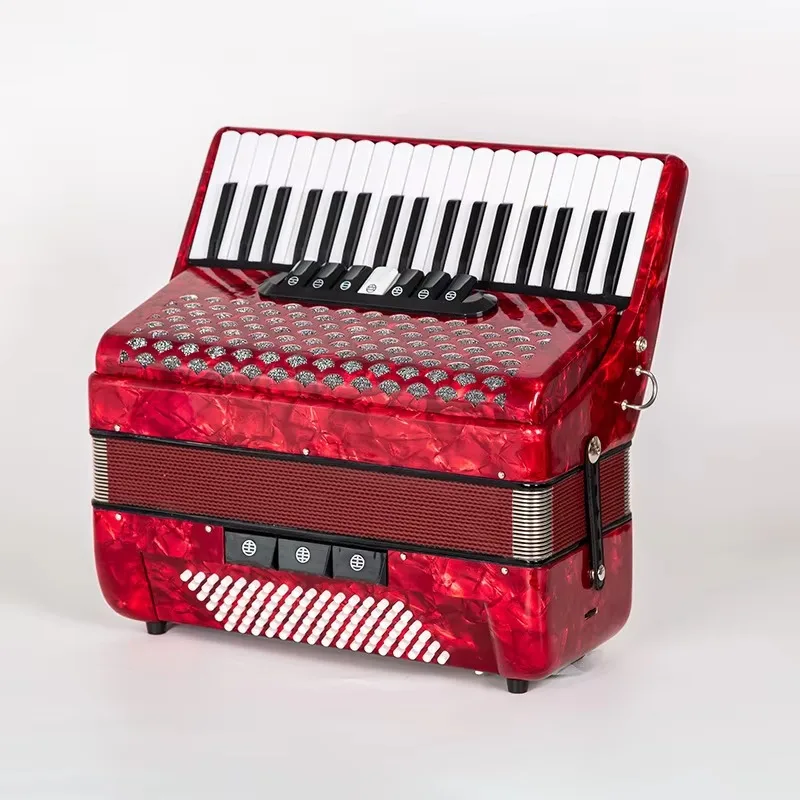 

Wooden Accordion Three-Row Reeds Keyboard Accordion Adult Dedicated 60 Bass