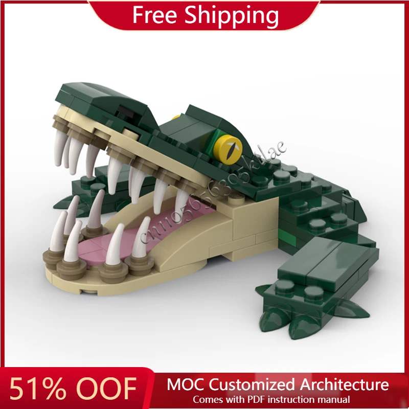 

119 шт. MOC, технология аллигатора, модульные строительные блоки, идея талисмана, конструкция пластика, образовательная креативная сборка, игрушка в подарок