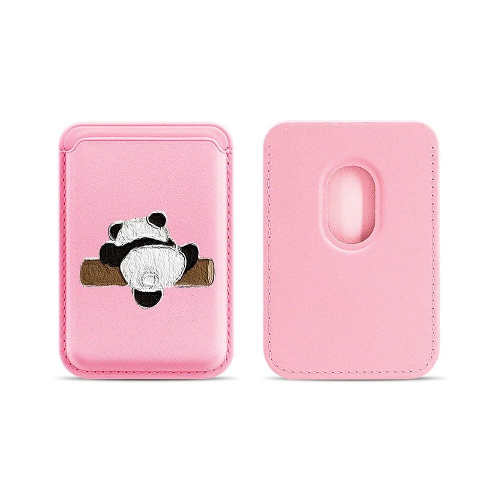 Niedliche Panda-Leder-Kartenhülle für Magnetische Hüllen, Geeignet für alle iPhones, für Magsafe-Kartenhalter, Handy-Rückentasche – Detail 14