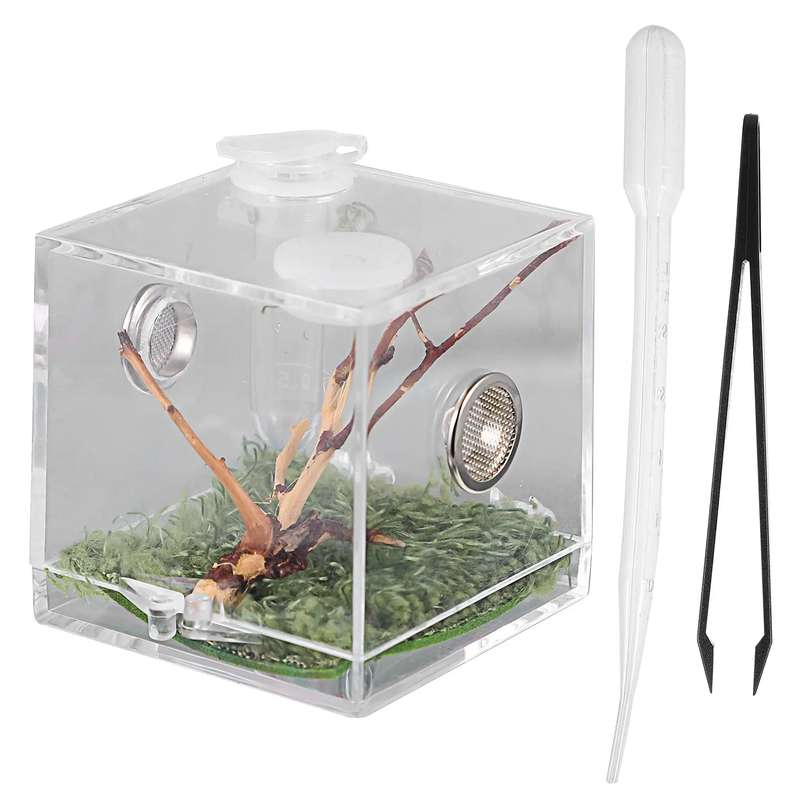

Jumping Spider Breeding Box Micro Pet Enclosure Reptile Case Small Insect Terrarium Cage Acrylic House Tool Portable Ventilation