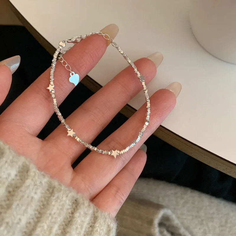 

New Arrival 925 Sterling Silver Star Bead Bracelet For Women Girl Sweet Romantic Versatile Trend Jewelry Gifts Dropshipping