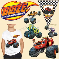 Blazed and Monster Machines Patch on Clothes adesivi a trasferimento termico Cartoon Car Blazed Iron-on Clothing Patch Appliqued Decor