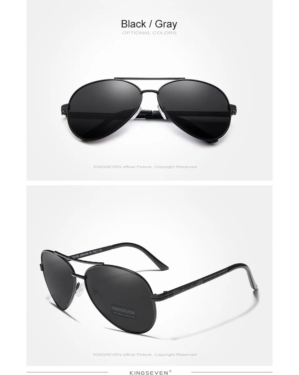 KINGSEVEN Neue Upgrade Aviation männer Sonnenbrille Polarisierte Anti-Glare Sonnenbrille Fahren Brillen Gafas De Sol – Detail 9