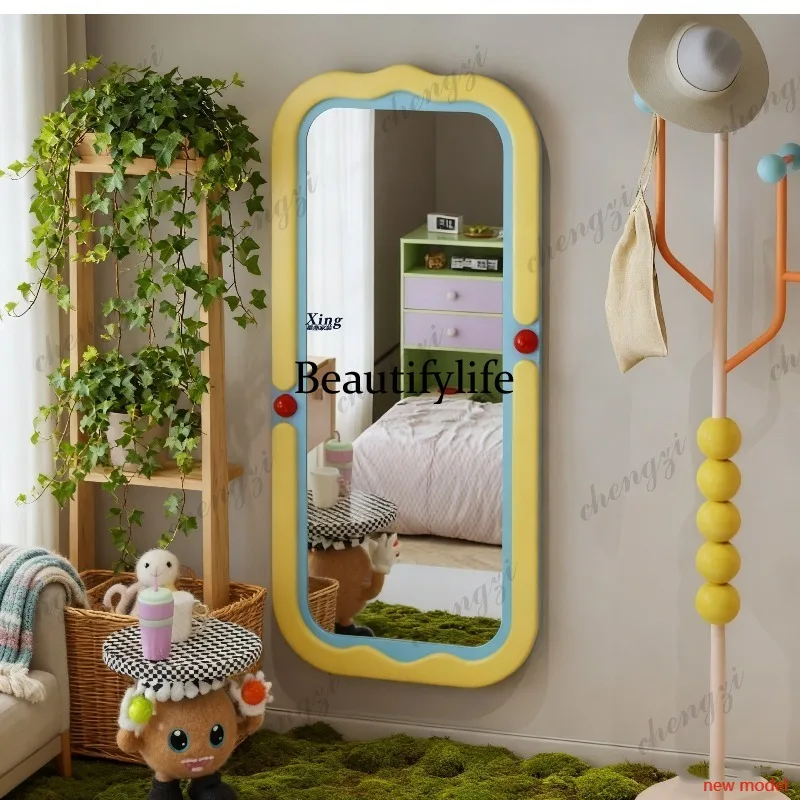 A68Nordic Standing Mirrors Full Body Bed Room Cute Luxury Long Mirrors Full Body Living Room Design Espejos De Piso Room Decorat