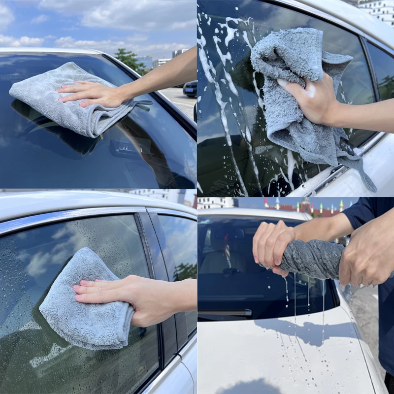 SEAMETAL 3/1pcs Car Microfiber Towel 800GSM Super Absorption Car Cleaning Hemming Cloth Auto Wash Drying Towels Detailing Rags