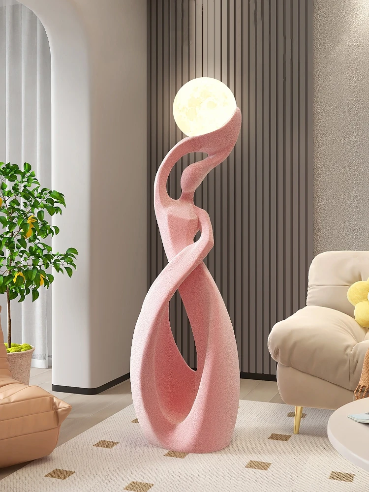 Home Decor 120CM Statue Flocking Abstract Figure Sculpture Art Ornaments Living Room Large Floor Decor Sofa Decorative Sculpture