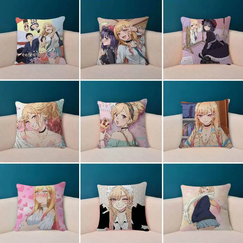 My D-Dress Up Darling Anime Cushion Office Cushion Pillowcase Car Cushion Cover45X45CM Lumbar Pillowcase Sofa Pillowcover