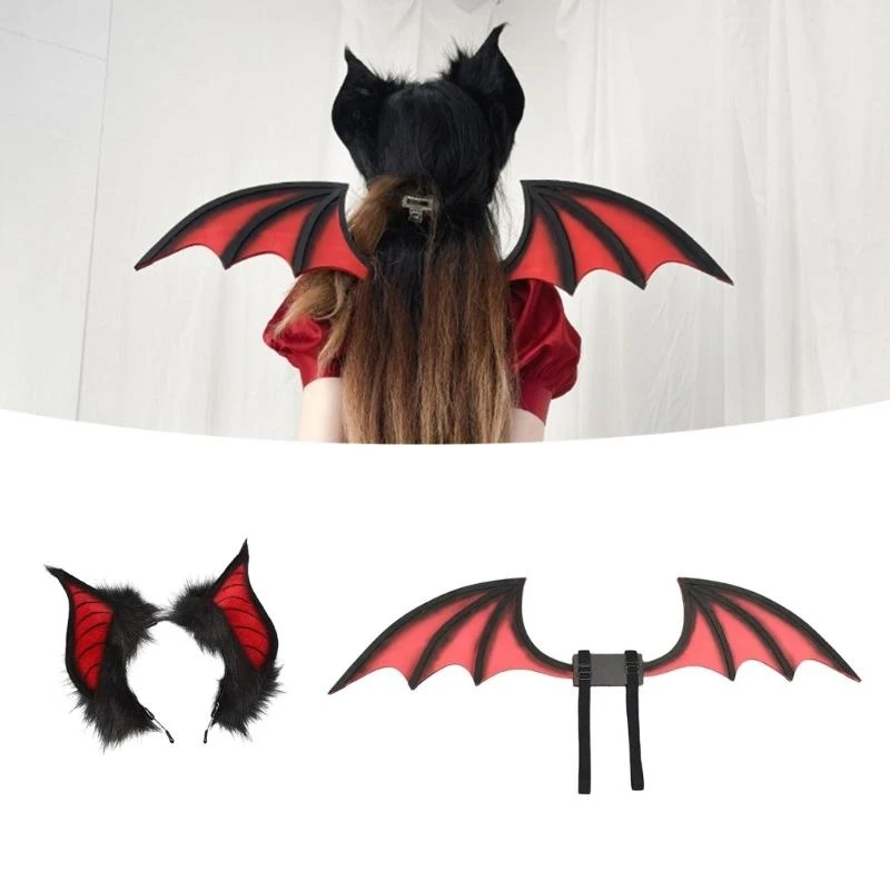 39bb Bat oreilles bandeaux adolescents anime cosplay coiffeuse fausse fourrure cerceau cheveux en peluche pour cosplay