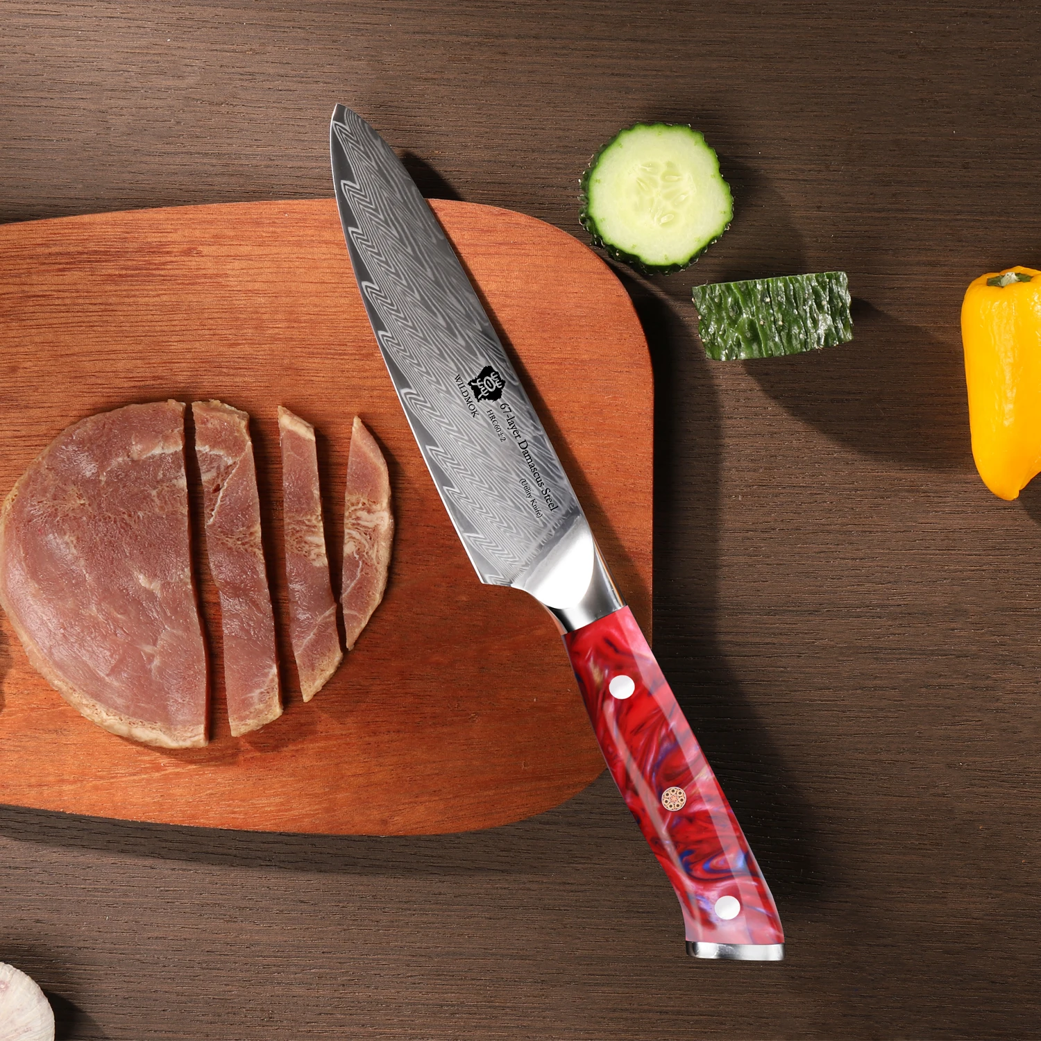 WILDMOK 5 Inch Utility Kitchen Knife,  Full Tang Construction, Stable Grip Resin Handle, Great for Peeling & Slicing Small Foods
