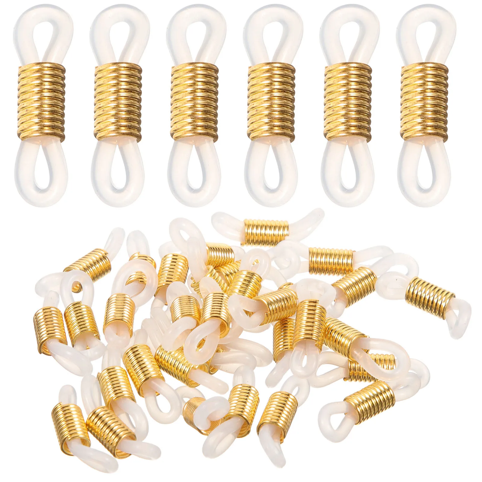 

50Pcs Eyeglass Chain Holders Silicone Anti Skid Chain Ends Durable Connectors for Glasses Sunglasses Reading Glasses Retainer