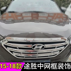 Car Accessories For Hyundai Tucson 2015 2016 2017 2018  Front Grille Around Trim Racing Grills Trim Car styling