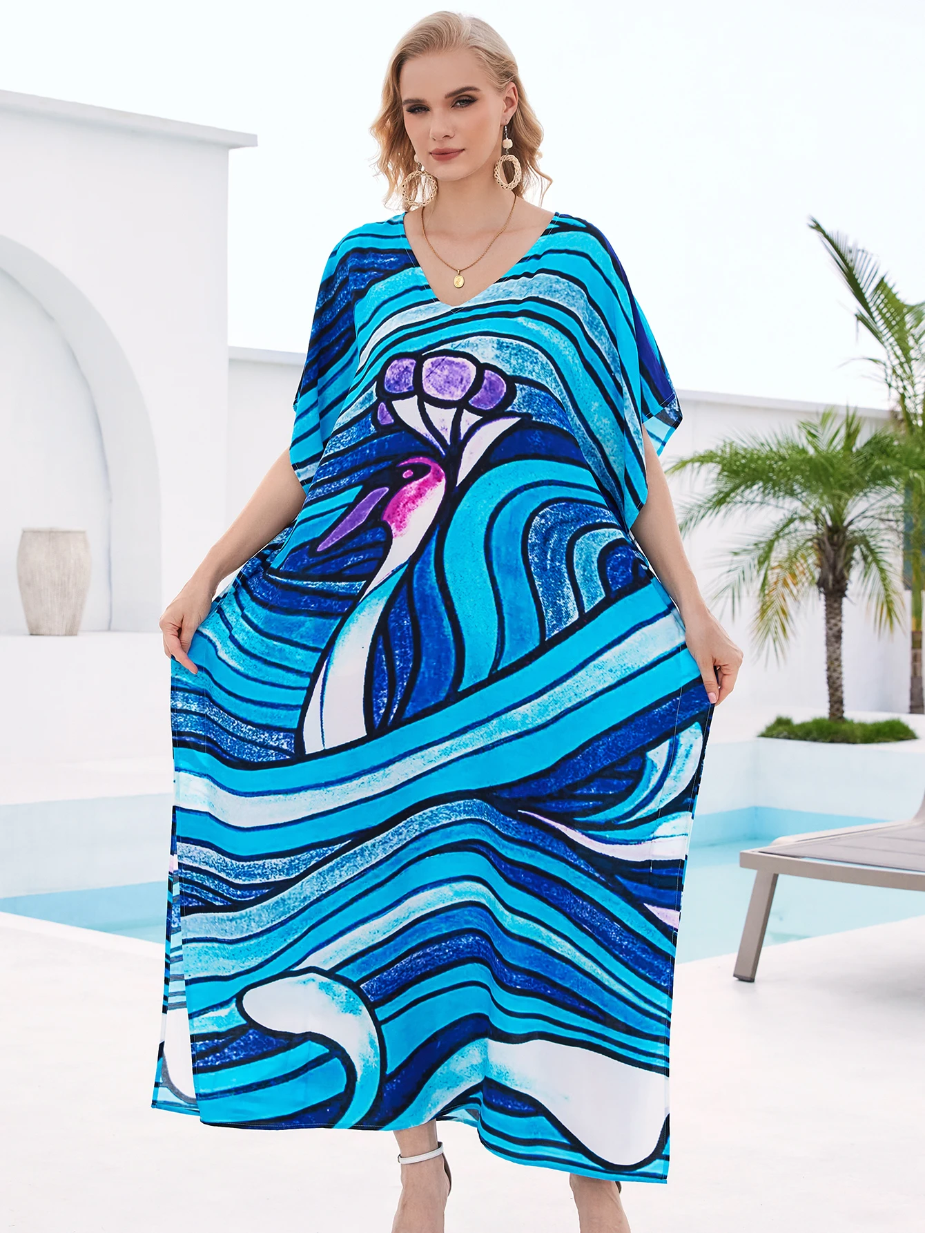 

Женский кафтан, пляжная блузка, халат, блузка-бикини, солнцезащитная куртка