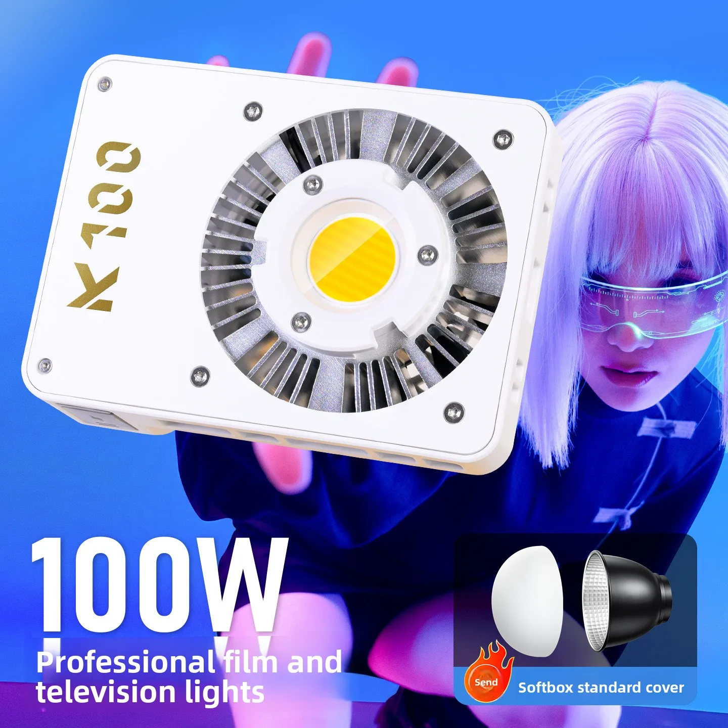 

K100 COB Fill Light - 100W Full Color Temperature, Soft Light for Outdoor Night Shooting,Live Streaming & Photography Fill Light