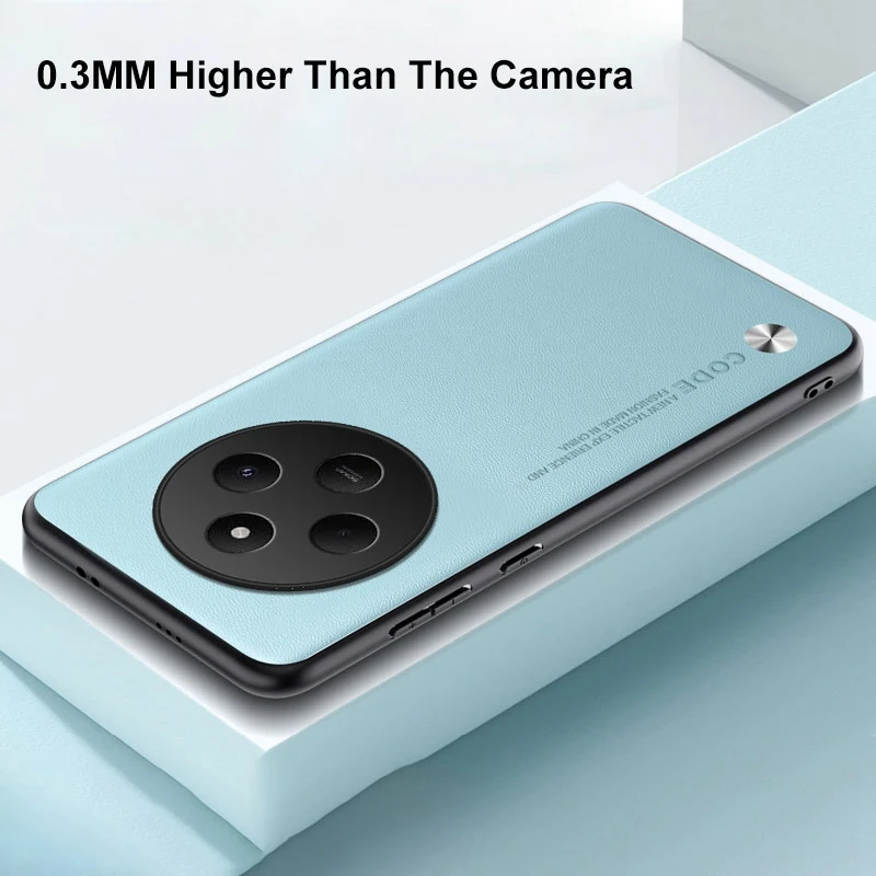 Xiaomi Poco C75 뒷면 커버 용 고급 PU 가죽 케이스 Redmi 14C 14 C Redmi14C 4G 용 무광택 실리콘 전체 보호 전화 케이스