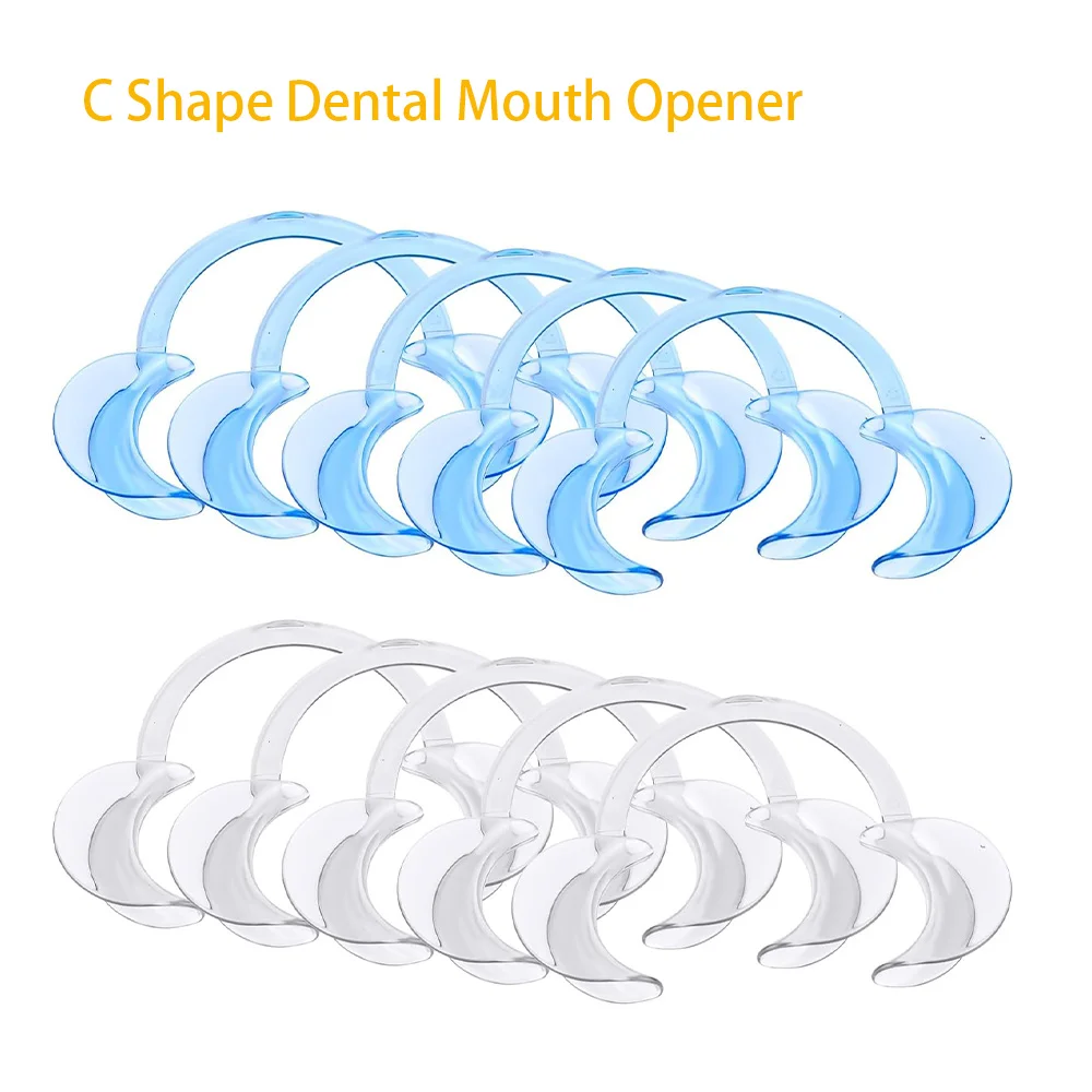 10 unids/pack Retractor de mejillas Dental forma C blanqueamiento Dental abridor de labio de mejillas Intraoral herramienta de ortodoncia de dentista claro blanco azul