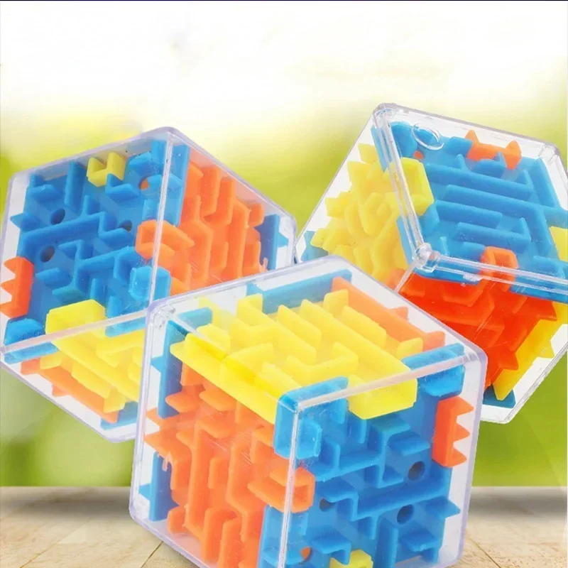 3D Maze Magic Cube Six-sided Transparent Puzzle Speed Cube Rolling Ball Magic Cubes Maze Toys for Children Stress Reliever Toys