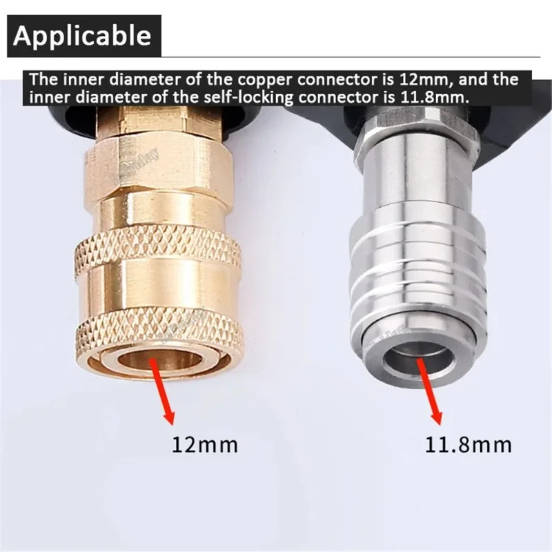 High Pressure Water Gun Interface Washing Nozzle Stainless Steel Shower Blades 1/4 Quick Connect Wash Cars Garden Urban Tool