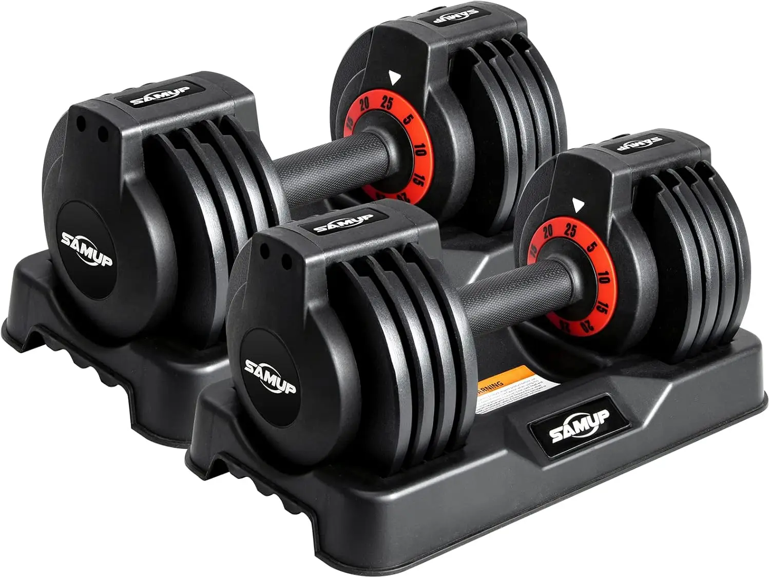 

25/55 lbs Pair Adjustable Dumbbell Set, Fast Adjust Dumbbell Weight for Exercises Pair Dumbbells for Men and Women in Home Gym W