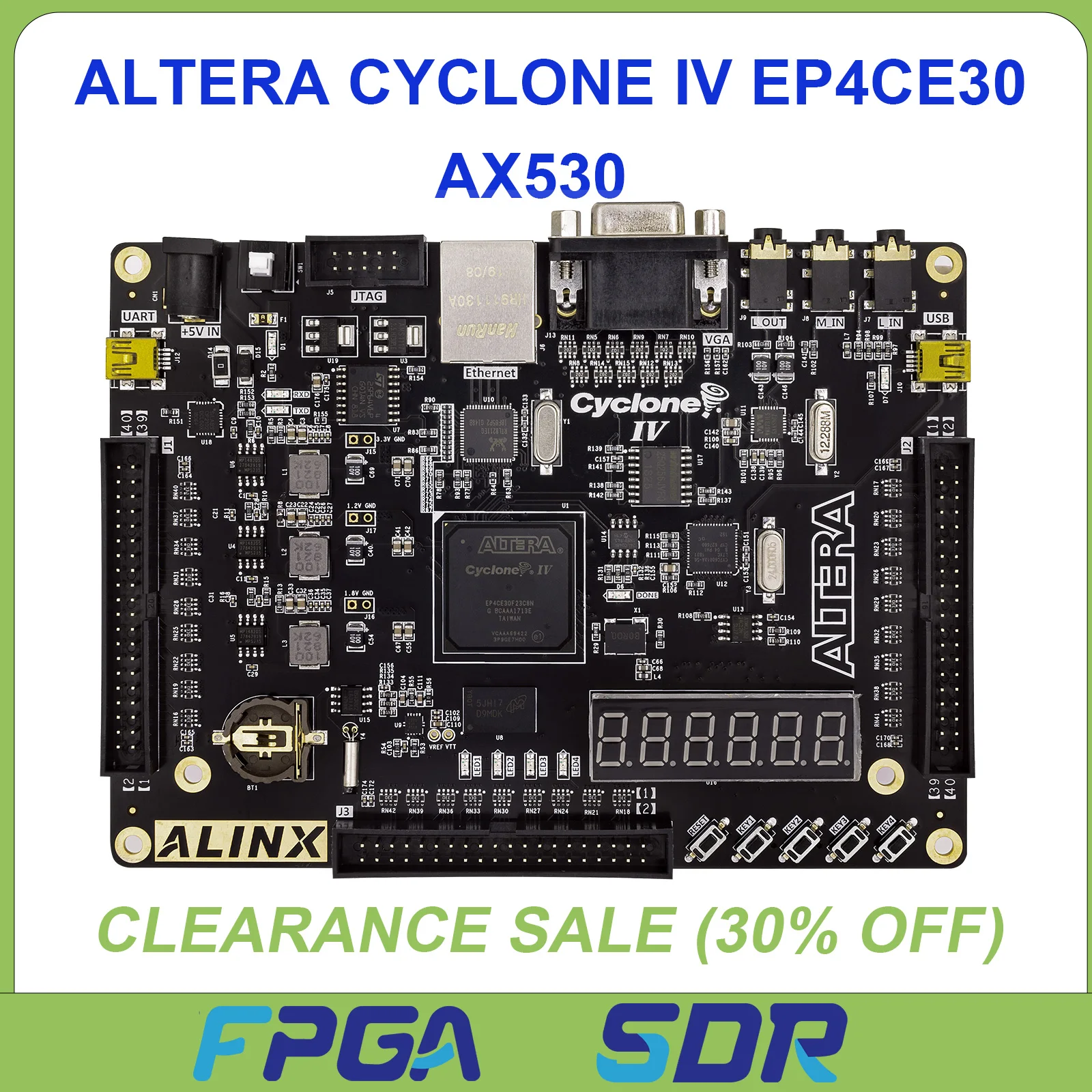 

AX530 ALTERA Cyclone IV EP4CE30 FPGA Development Board Clearance Sale