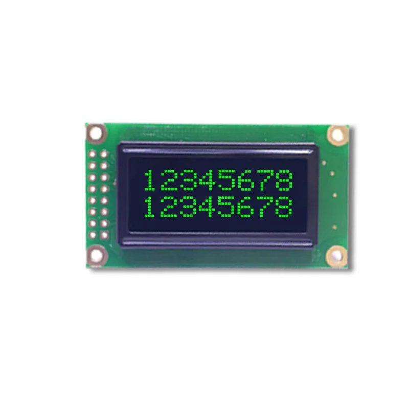 

0802OLED LCD module Green SPI serial port OLED0802 module Character OLED 0802 display military grade