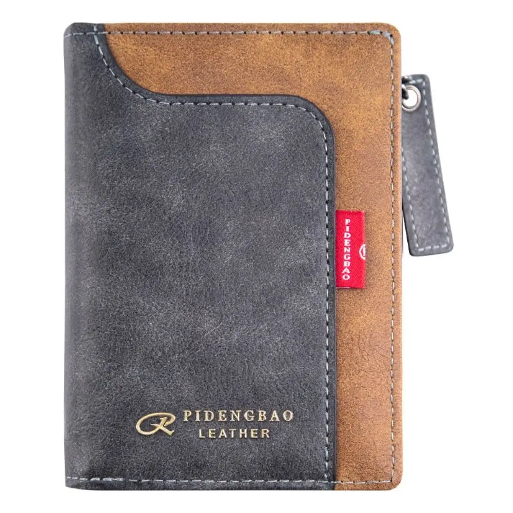 محفظة رجالية كلاسيكية فاخرة قصيرة مضادة للسرقة وحامل بطاقة الائتمان RFID وسحاب للإغلاق وحقيبة النقود غير الرسمية للأعمال