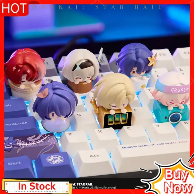 Anime-themed keycaps for practical keyboard use
