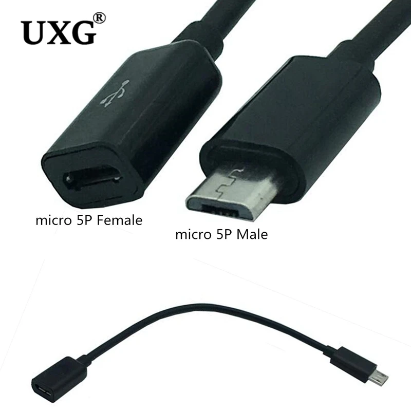 USB 2.0 Micro USB male to female extension cable Mike USB female to female data cable 0.1/0.25M/0.5M/1M/2M meters