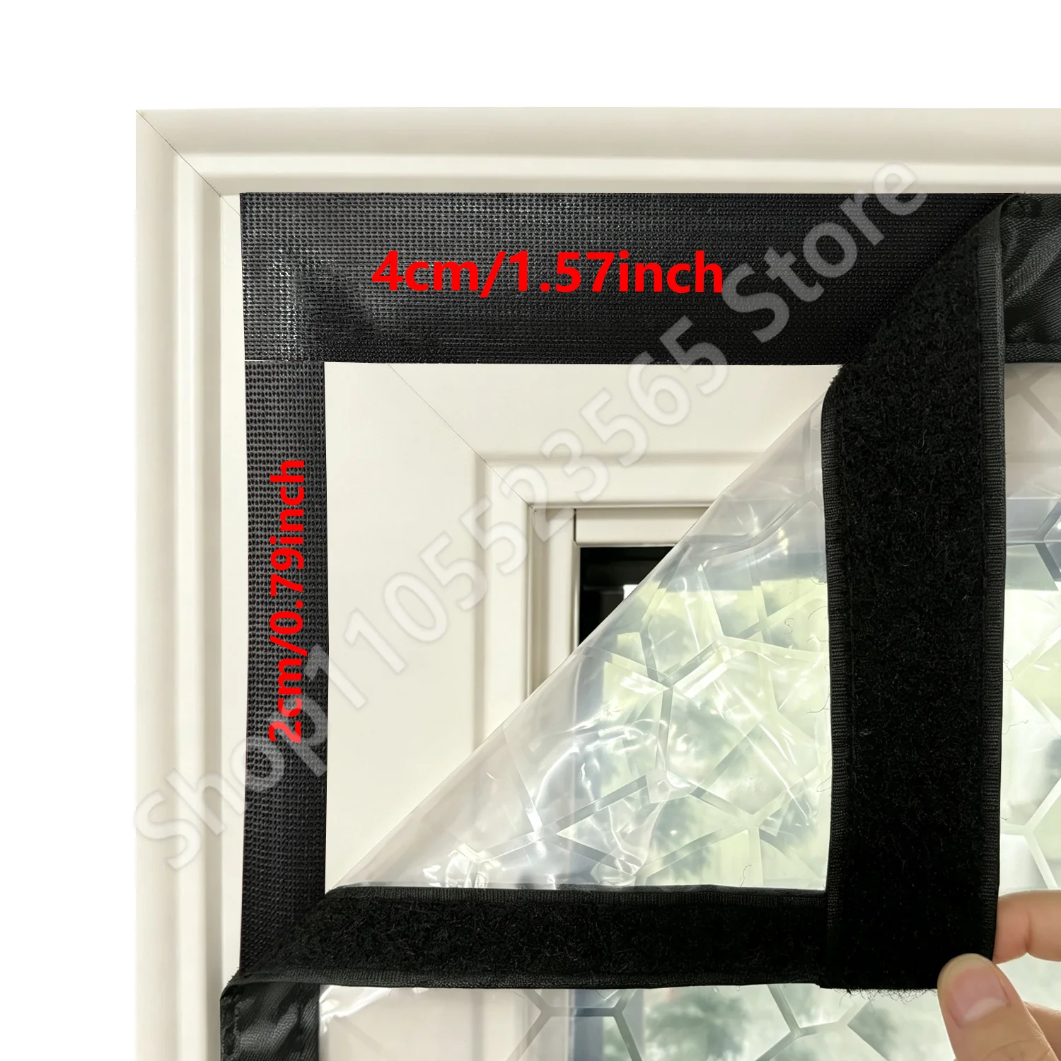 Magnetic Transparent Door Curtain Automatic Sealing Drill‑Free Installation Windproof Warm‑Keeping Cold-Proof Partition Curtain