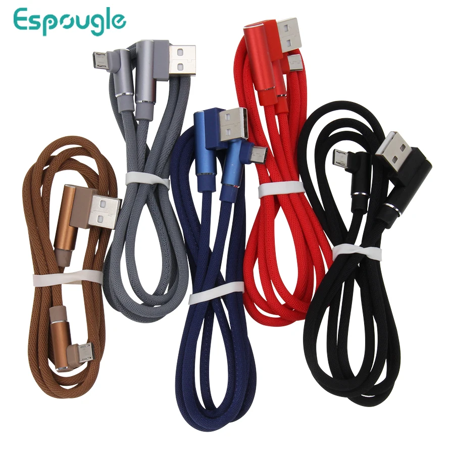 

300pcs 90 Degree Fabric 8pin Micro TypeC USB Data Cables for IPhone 13 12 Samsung Xiaomi Charge Wire Fast Charging Cable