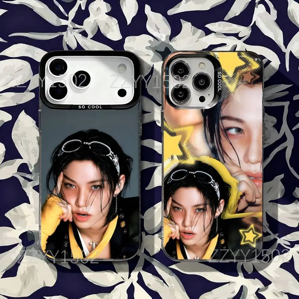 

F-Felix Lee S-SKZ KARMA Phone Case For iPhone 17,16,15,14,13,12,X,8,Pro,Max,Plus,SE4,Air,Mini HD Black IMD Matte