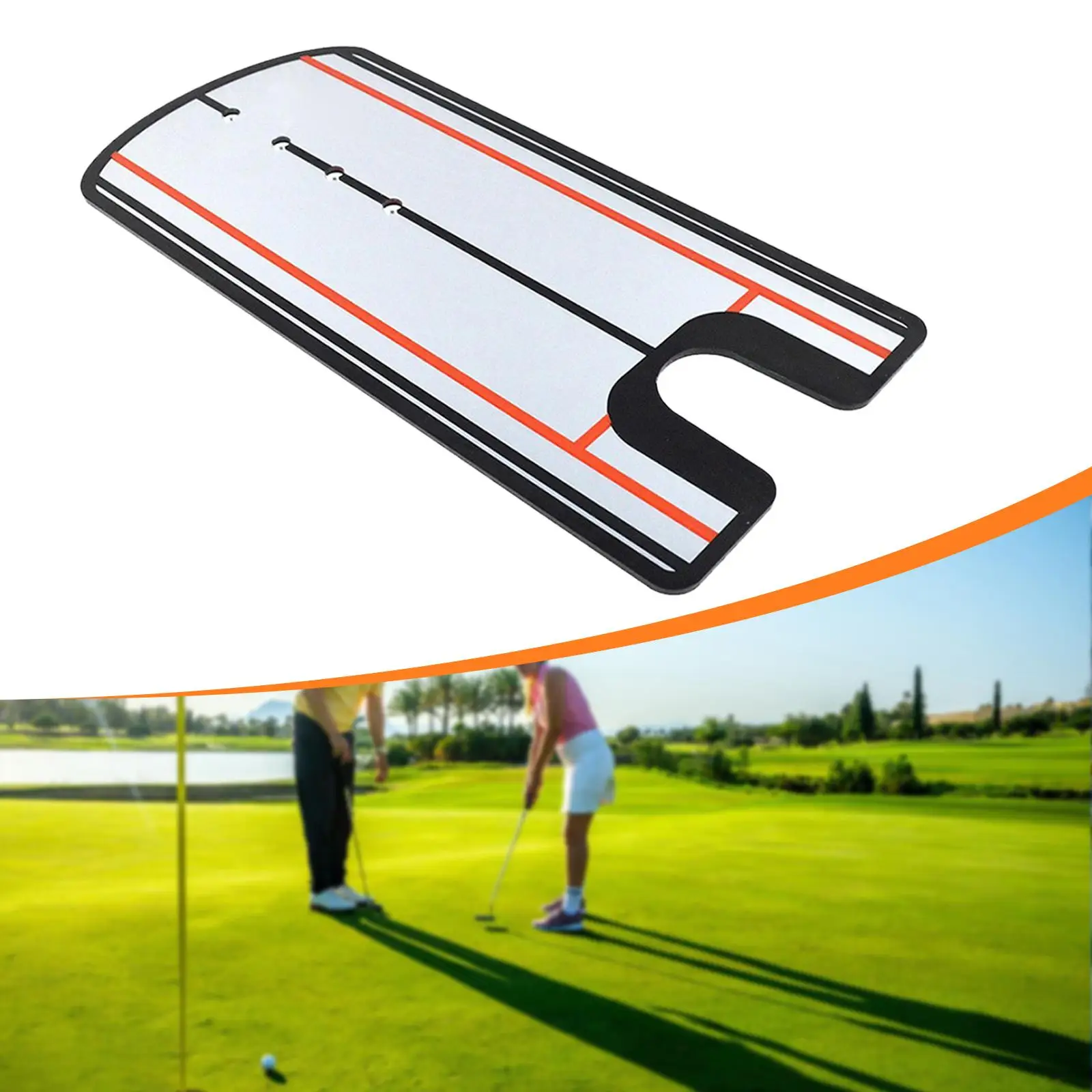 Golf Putting Mirror Practice Accessory Swing Alignment Tool for Indoor Outdoor Office Golf Putter Training