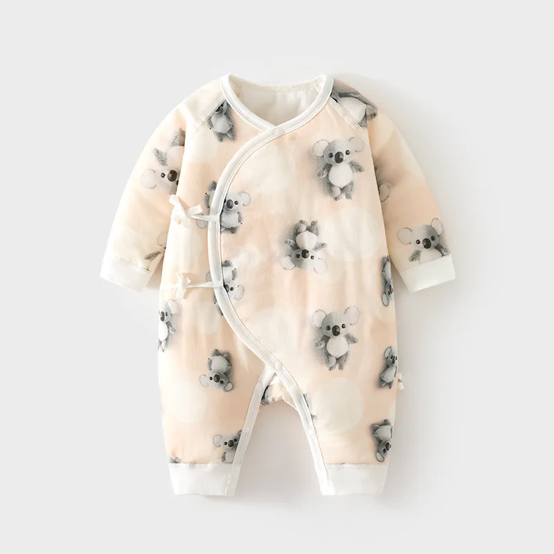 Baby Rompers Newborn Quilted Jumpsuit Thin Cotton Boneless Romper Autumn and Winter Cotton Newborn 40G Baby's Romper